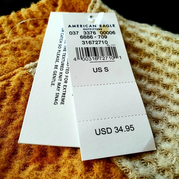 NWT---A.E.O (S) TAN WAFFLE LONG SLEEVES - Picture 6 of 8